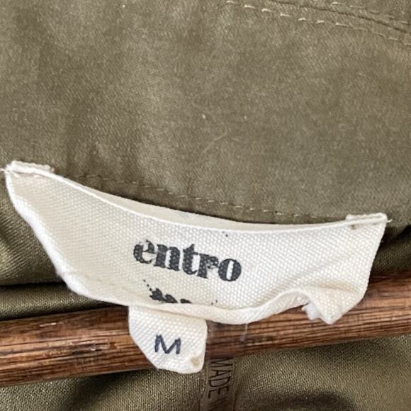 Entro Embroidered Snap Button Peplum Top Green Sleeveless Boho Festival Size M - Picture 5 of 7